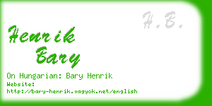 henrik bary business card